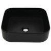 vidaXL Basin Ceramic Square Black 15 in.x15 in.x5.3 in. - 3 of 4