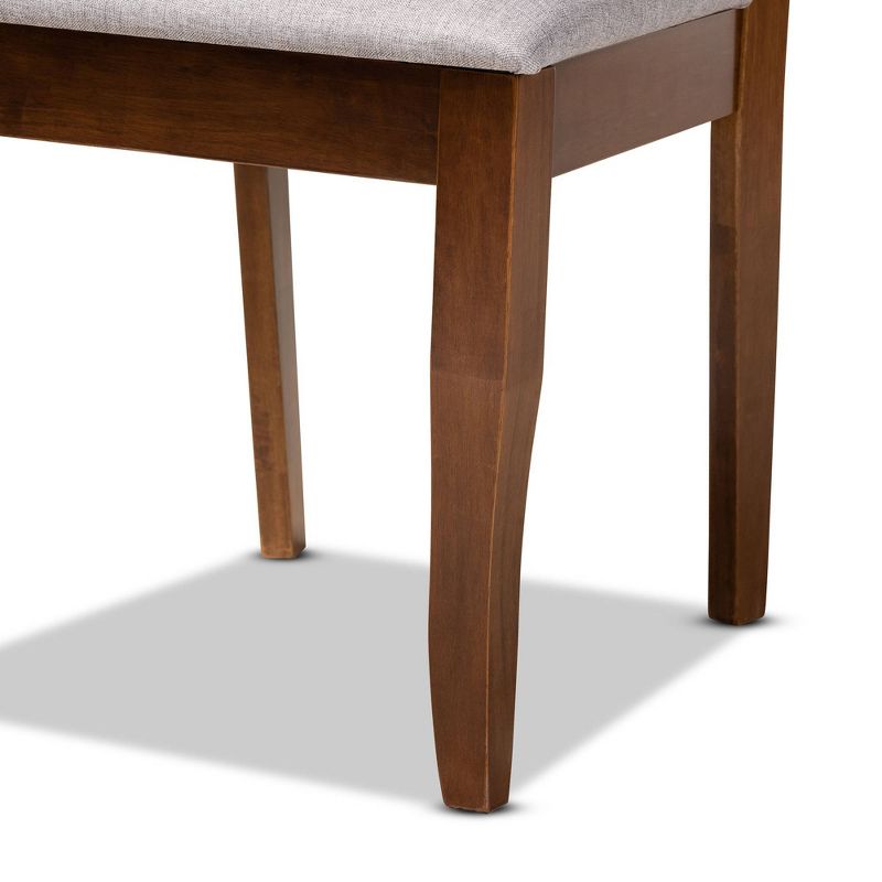 Set of 4 Brigitte Dining Chair Gray/Walnut - Baxton Studio: Modern Upholstered, Foam-Padded Comfort, Wood Frame, 5 of 8