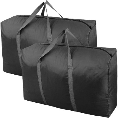 100L Extra Large Storage Bags, Big Moving Bags with Strong Zippers & Carrying Handles, Packing Bags for Moving, Storage (Black, 2 Pack)