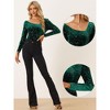 Allegra K Women's Velvet Stars Long Sleeve Off Shoulder Party Top - 2 of 4
