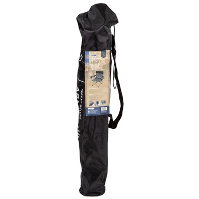 Black and Gray Polyester Folding Camping Chair with Mesh Backrest
