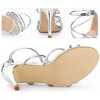 Perphy Women's Open Toe Strappy Criss Cross Straps Stiletto Heel Buckle Sandals - 3 of 3