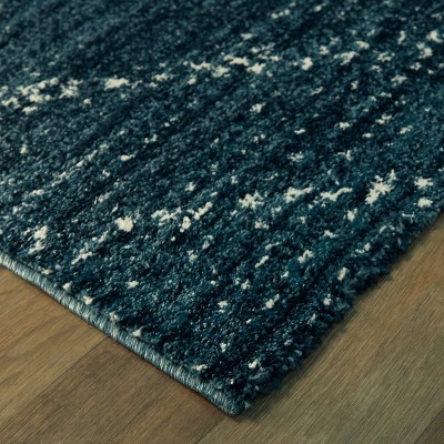 Sienna Dark Blue Geometric Synthetic 8' x 10' Area Rug