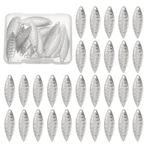 Unique Bargains Metal Curved Fishing Spinner Baits with Storage Box 40 Pcs - 1 of 4
