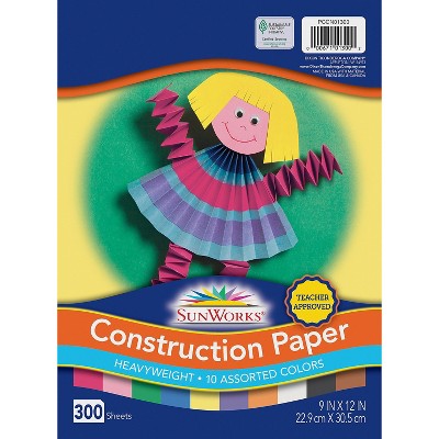 Lightweight Construction Paper 10 Assorted Colors 12 x 18 100 Sheets per Pack 3 Packs