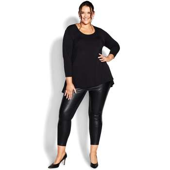 Women's Plus Size Amy Shine Ponte Pant - black | AVENUE