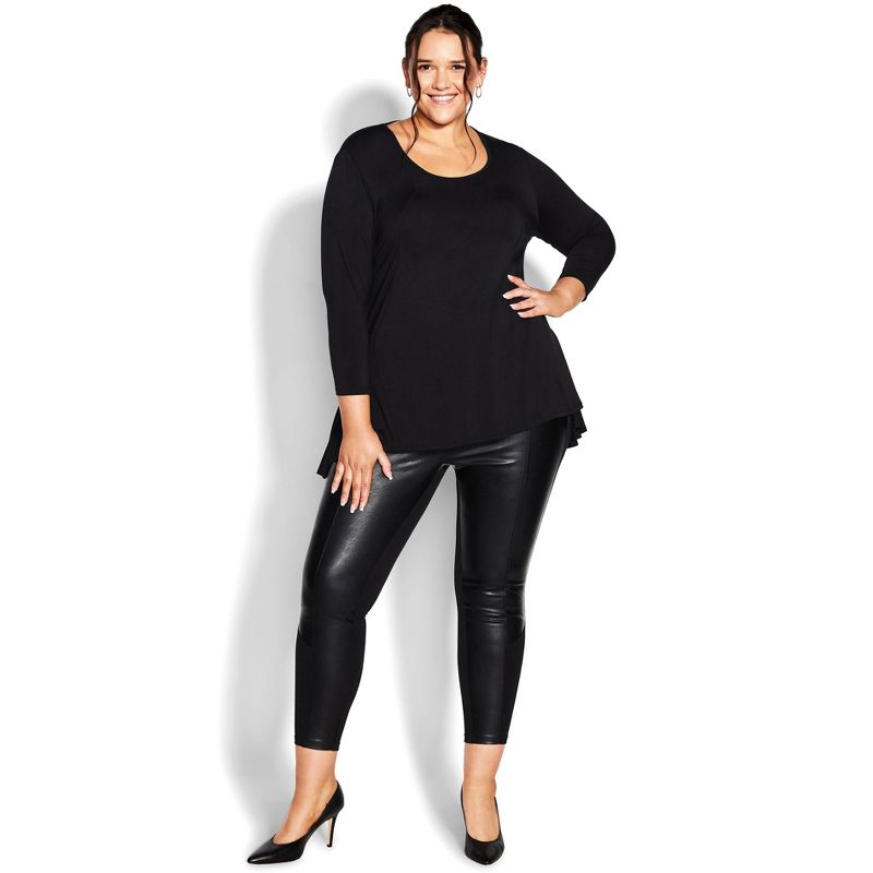 Women's Plus Size Amy Shine Ponte Pant - black | AVENUE, 1 of 4