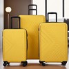 Gulches 3 Piece Luggage Sets ABS Lightweight Suitcase with Two Hooks, Spinner Wheels, TSA Lock,  Lightweight Suitcases for Travel,(20/24/28), Yellow - 2 of 4