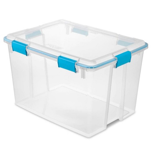 Citylife 27.5 QT Airtight Plastic Storage Bins with Gasket Seal Lids and 6  Secure Latching Buckles Stackable Storage Containers for Organizing Clear