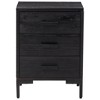 vidaXL Nightstand Bedside End Side Table with Drawer Furniture Solid Wood Pine - Black 15.7" x 11.8" x 21.7" - 3 of 4