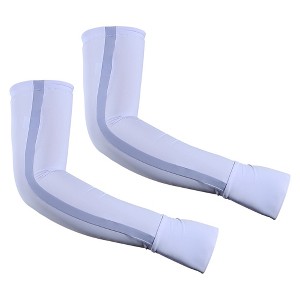 Unique Bargains Women and Men Sports Cooling Arm Sleeves Purple 1 Pair - 1 of 3