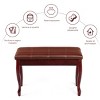 Tangkula PU Leather Piano Bench Solid Wood Padded Double Duet Keyboard Seat w/ Storage Box - 4 of 4