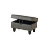 AndMakers 28.5 in. W Flannel Polyester Blend Rectangle Ottoman with Storage - 3 of 4