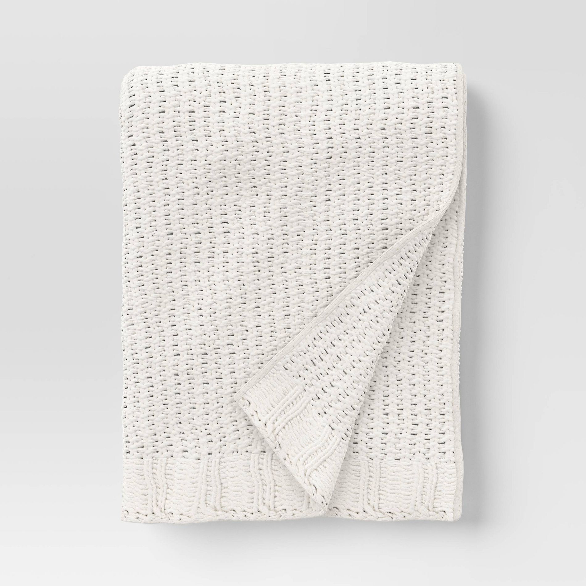 Chenille Knit Throw Blanket Ivory - Threshold™