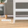 Resenkos Modern Style Sofa Console Entry Hallway Table with Drawer and Shelves, Sturdy Build, Old Log Color Desktop, Large Storage, White - 3 of 4