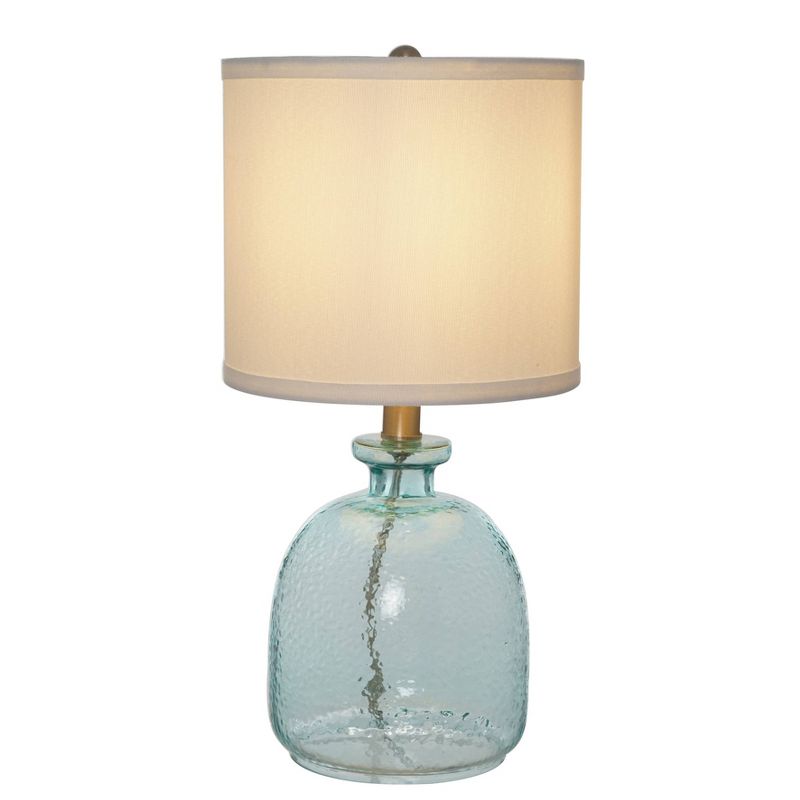 18.25&#34; Clear Glass Textured Table Lamp (Includes LED Light Bulb) Blue - Cresswell Lighting, 4 of 5