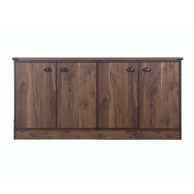 Saint Birch Dark Walnut 4-Door Credenza with Adjustable Shelves