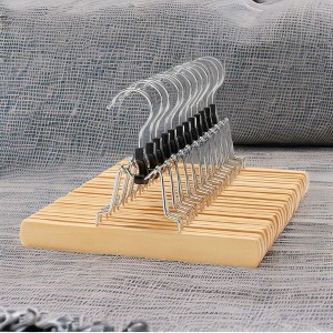 SONGMICS 12 Pack Wooden Pants Hangers Solid Wood with Non-Slip Felt Hold Pants Tightly Smooth Finish Wood Skirt Hangers Natural - 1 of 4