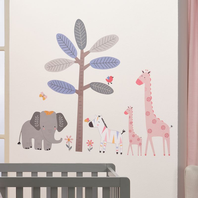 Lambs & Ivy Jazzy Jungle Elephant/Zebra/Giraffe/Tree Wall Decals/Stickers, 3 of 5