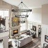 BAOURE Extra Large Black Wagon Wheel Chandelier, Farmhouse Pendant Light Fixture, Round Rustic Large Chandeliers - 4 of 4