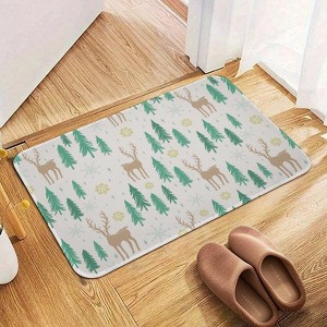 Xmas Reindeer in Winter Forest Bathroom Rugs Winter Bath Mat Absorbent Non Slip Bathroom Mat Christmas Soft Floor Carpet 16x20 Inches - 1 of 1