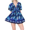 LA LEELA Women's Beachwear Summer Swim Beach Dress Cover Ups for Swimwear Women Short Fall Swimsuit Coverups for Women Tops XL-XXL Navy Allover - 2 of 4