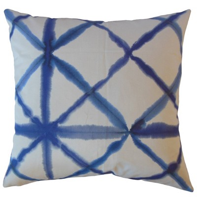 Shibori Square Throw Pillow White/Blue - Pillow Collection