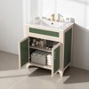 30'' Bathroom Vanity with Ceramic Sink, Freestanding Cabinet with Solid Wood Frame,Height-Adjustable Shelf, and Doors, Combo Set - 3 of 4