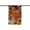Slickblue "Welcome Fall" Flag – Autumn Pumpkins, Sunflowers, and Leaves on Brown Swirled Background, 18" x 12.5" - 4 of 4