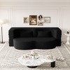 Full Size Modern Convertible Floor Sofa Bed, Foldable Bed with Foam-Filled Mattress, Teddy Fabric Bed with Pillows and Cushions-Baofuwish - 3 of 4