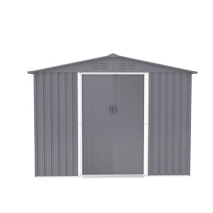 CAVINAS Outdoor Storage Shed Large Metal Tool Sheds with Sliding Doors and Air Vent for Backyard - 1 of 4