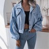 Coolmee Women's Cropped Shacket Fashion Button Down Corduroy Shacket Jackets Casual Long Sleeve Crop Jackets Tops - 3 of 4