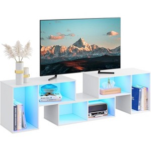GALAXHERO Modern Deformable Television Stand with LED Strips, Entertainment Center, Media TV Console for Living Room and Bed Room, White - 1 of 4