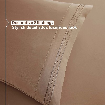 Taupe Queen Deep Pocket Microfiber 4-Piece Sheet Set