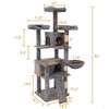 Cat Tree, Cat Tower for Indoor Cats, Multi-Level Cat Tower with 2 Roomy Condo - 2 of 4