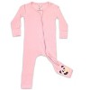 Bellabu Bear Baby Dusty Rose Bamboo Convertible Footie - 2 of 4