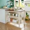 3-Piece Kitchen Island Set with 2 Stools-ModernLuxe - image 3 of 4