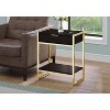 Monarch Specialties Accent Table Side End Nightstand Lamp Storage Drawer Living Room Bedroom Metal Laminate Brown Gold Contemporary Modern - 3 of 4