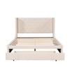 NicBex Queen Upholstered Platform Bed Frame with Wingback Velvet Headboard and 1 Drawer,Wood Slats Support,No Box Spring Needed,Easy Assembly - 4 of 4
