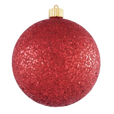 Christmas by Krebs 2ct Red Shatterproof Glitter Christmas Ball Ornaments 6" (150mm)