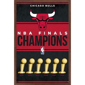 Trends International NBA Chicago Bulls - Champions 23 Framed Wall Poster Prints - 1 of 4