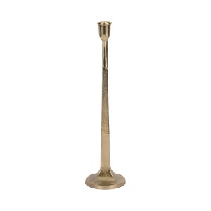 Sagebrook Home 16" Squared Off Taper Candle Holder - Contemporary Glam Metal Metallic Gold Candle Holder for Home, Office or Event Table Decor - 1 of 4
