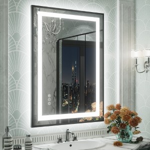 Apmir Super Bright Front & Back LED Lighted Anti-Fog Aluminum Alloy Framed Tempered Glass Bathroom/Vanity Mirror with ETL & 3-Year Warranty - 1 of 4