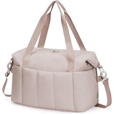 Narwey Puffer Gym Bag for Women Girls, Weekender Duffle Bag for Travel with Wet Pocket