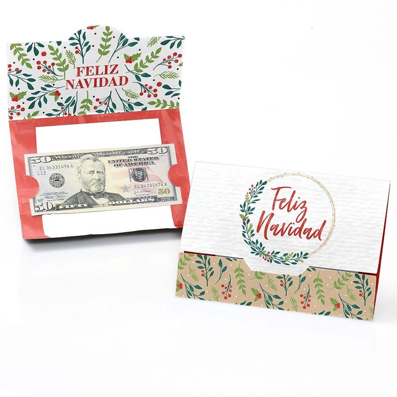 Big Dot of Happiness Feliz Navidad - Holiday and Spanish Christmas Party Money and Gift Card Holders - Set of 8, 1 of 5