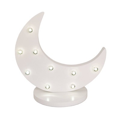 NoJo White Moon Shaped LED Lighted Nursery Decor