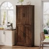 70" White Tall Kitchen Pantry Cabinet with 4 Doors and Adjustable Shelves, Freestanding Storage Cabinet for Bathroom, Dining Room, Living Room - 3 of 4