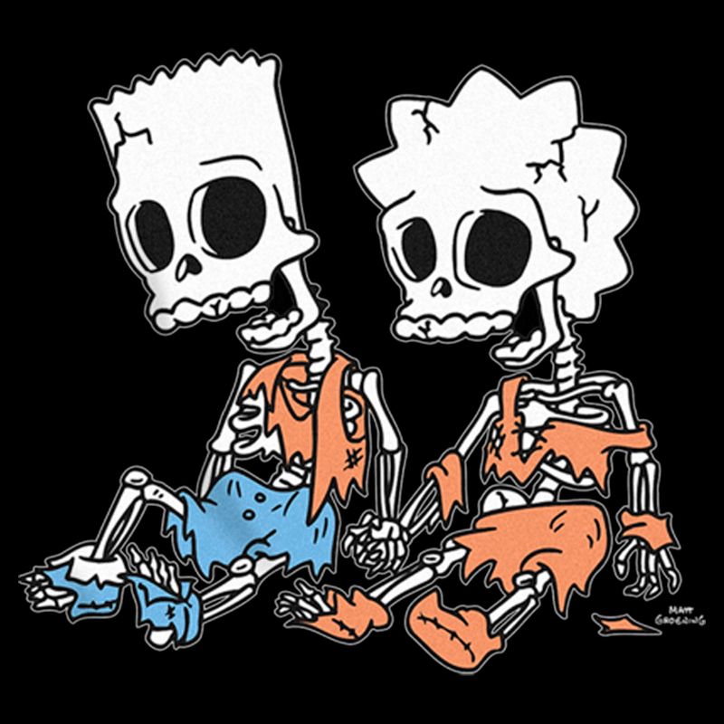 Boy's The Simpsons Skeleton Bart and Lisa Pull Over Hoodie, 2 of 5