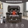 Power Electric massage lift lounge chair, BROWN with heating and vibration functions,Fleece leather with USB - 4 of 4