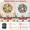 22" Large Lighted Christmas Wreath, Battery Operated Lighted Xmas Wreaths with Balls 30 Lights and Timer for Indoor Outdoor Holiday Decorations - 4 of 4